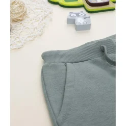 Pantalón niño verde felpado con estampado