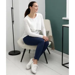 Pantalón premamá con banda alta de canalé