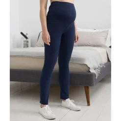 Pantalón premamá con banda alta de canalé