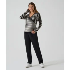 Pantalón premamá de pierna ancha negro