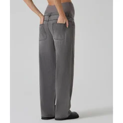 Pantalón premamá denim gris pierna ancha