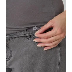 Pantalón premamá denim gris pierna ancha