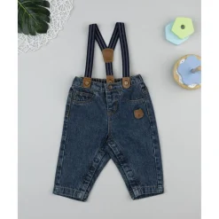 Pantalón vaquero con tirantes para bebé niño