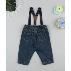 Pantalón vaquero con tirantes para bebé niño