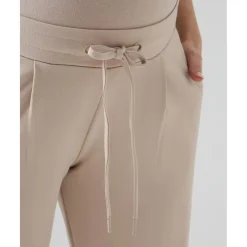 Pantalones premamá jogger beige punto milano