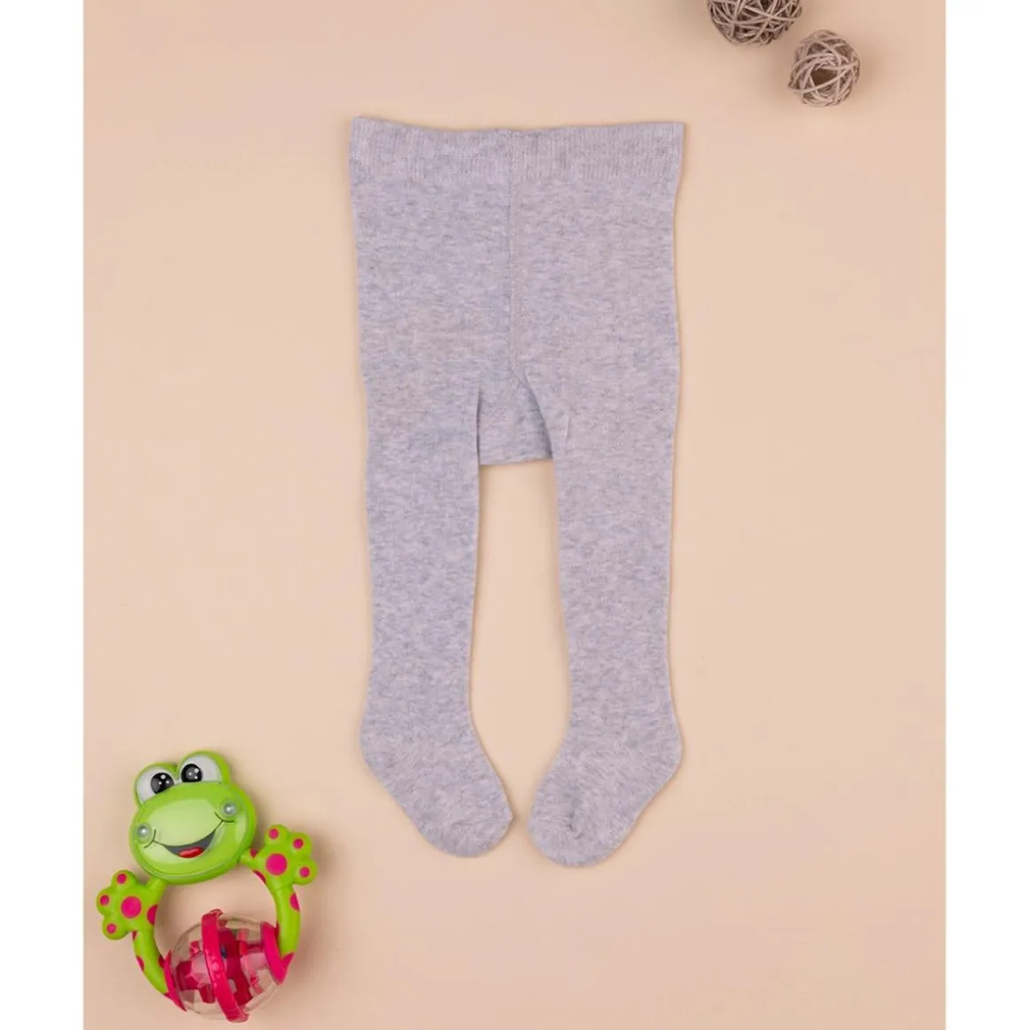 Pantimedias de algodón gris claro jaspeado