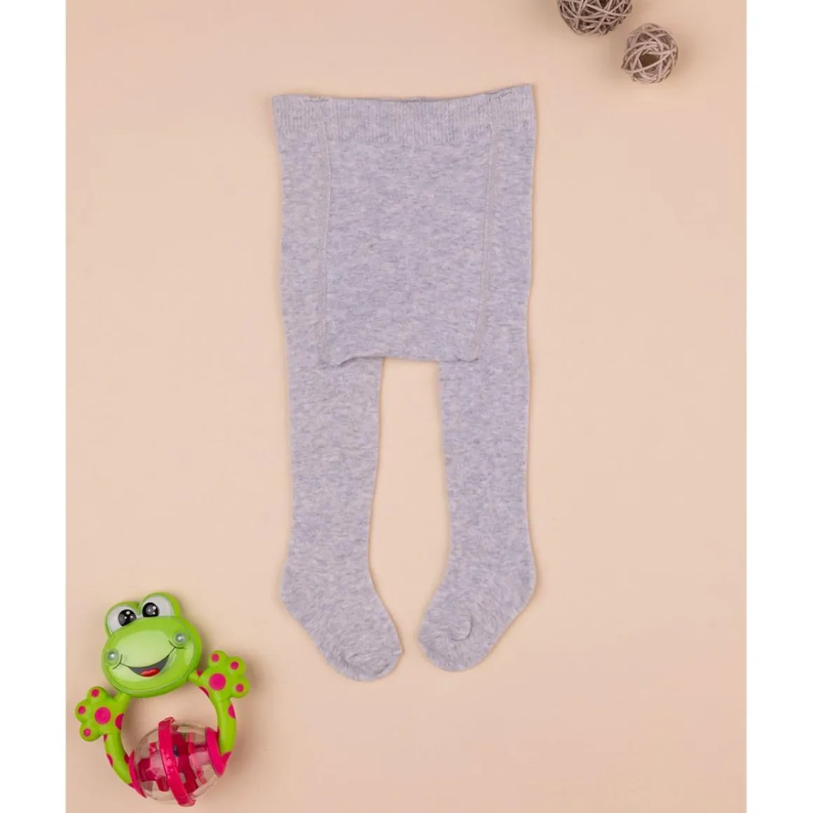 Pantimedias de algodón gris claro jaspeado