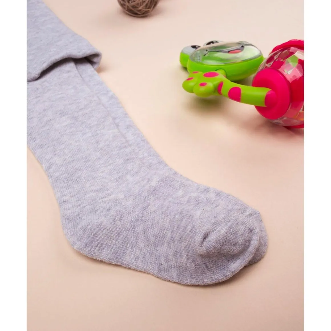 Pantimedias de algodón gris claro jaspeado