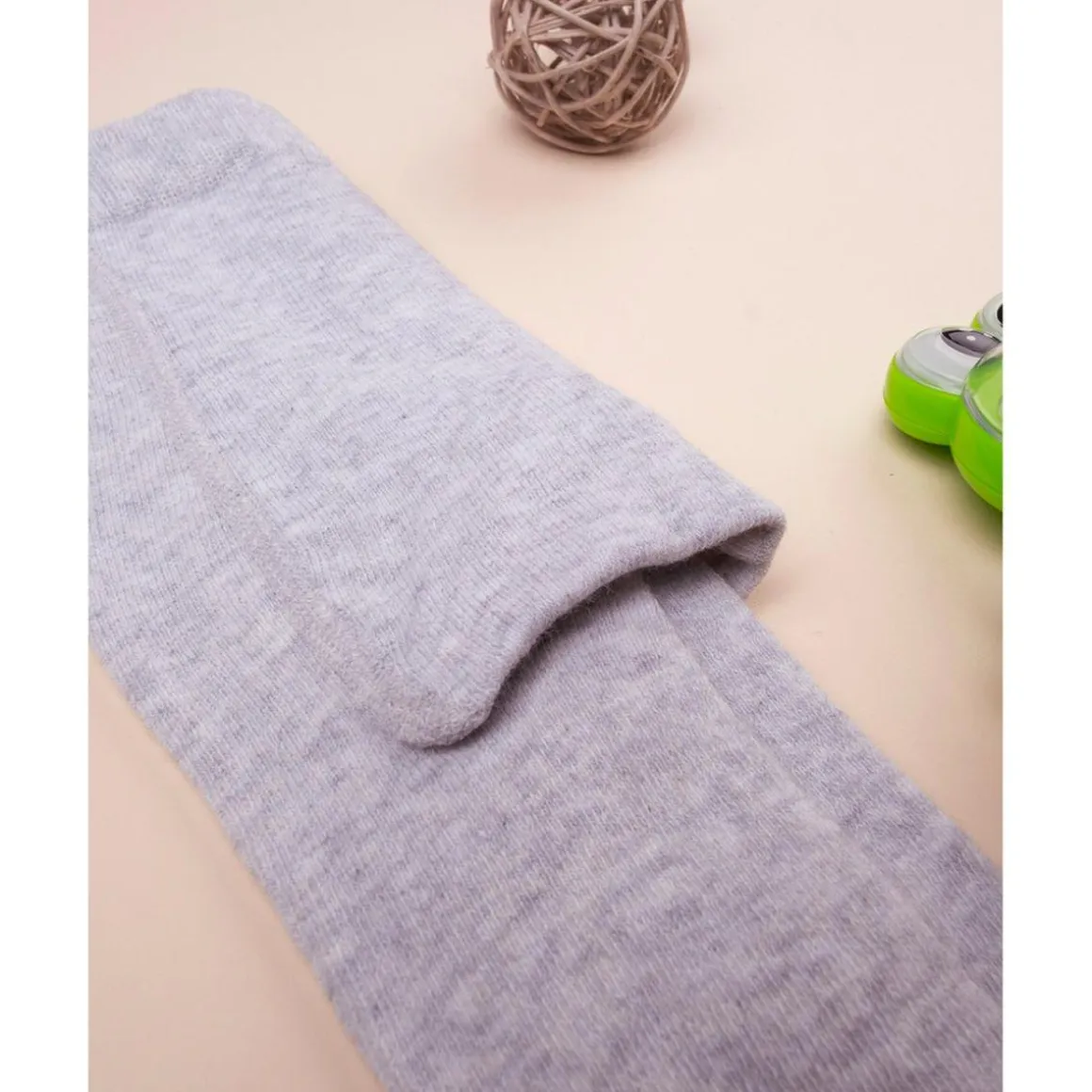 Pantimedias de algodón gris claro jaspeado