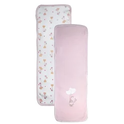 Paño antiregurgitación blanco con detalles rosas