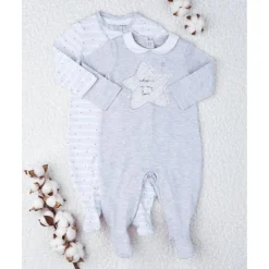 Paquete 2 pijamas unisex gris