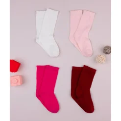 Paquete de 4 calcetines altos para niña