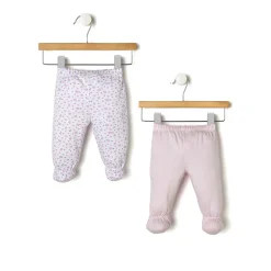 Paquete de 2 conjuntos rosa y blanco con camiseta y polainas