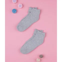 Paquete de 2 pares de calcetines cortos gris jaspeado