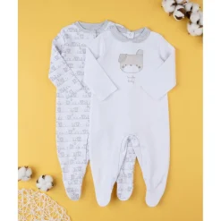 Paquete de 2 pijamas unisex gris