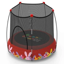 Parque de juegos con cama elástica Rojo