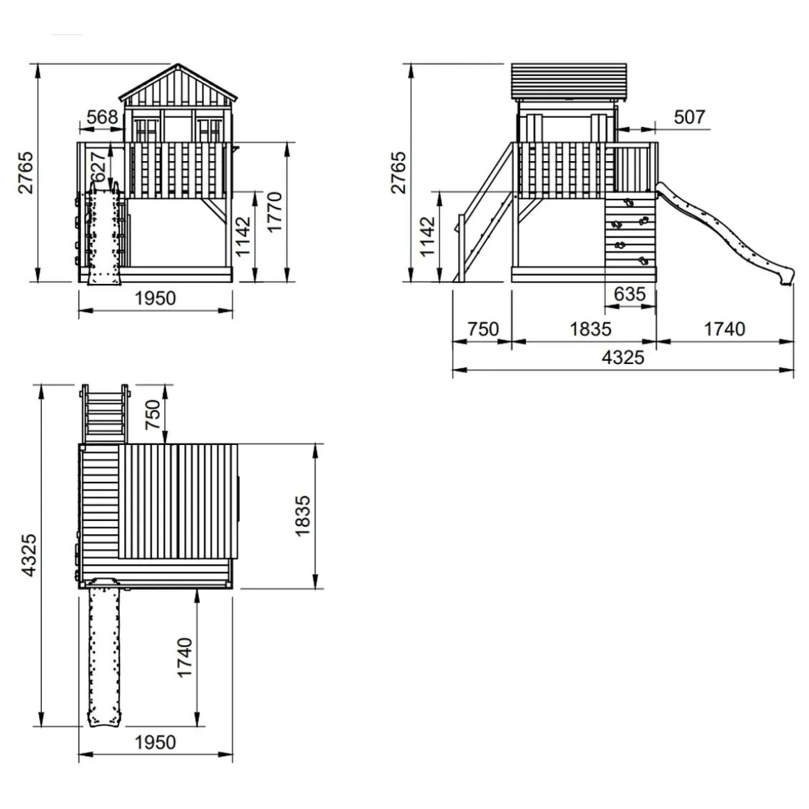Parque infantil de madera Lollipop L