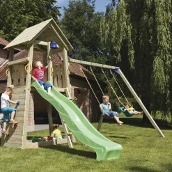 Parque juegos infantil de madera Belvedere XL con columpio doble