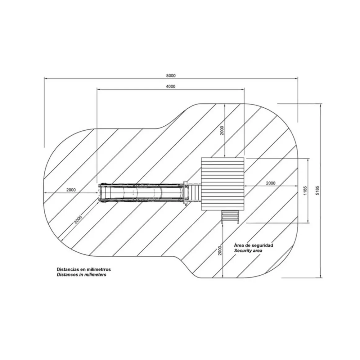 Parque juegos infantil de madera Taga con columpio doble