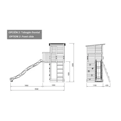 Parque juegos infantil de madera Taga con columpio doble