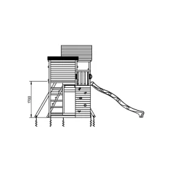 Parque juegos infantil de madera Palazzo XL con columpio doble