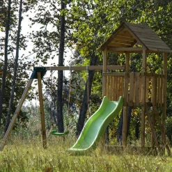 Parque juegos infantil de madera Tibidabo con columpio doble