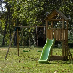 Parque juegos infantil de madera Tibidabo con columpio doble