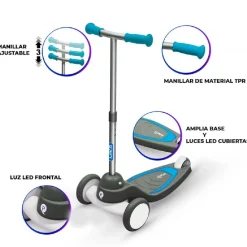 Patinete Mika azul con luces LED