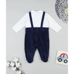 Pelele bebé azul Navidad