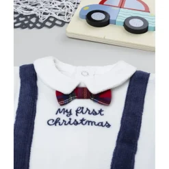 Pelele bebé azul Navidad