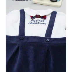 Pelele bebé azul Navidad