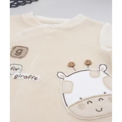 Pelele bebé beige jirafa/león