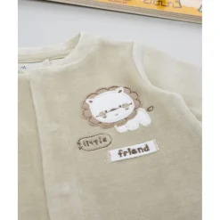 Pelele de terciopelo bebé beige 