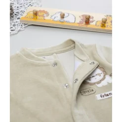 Pelele de terciopelo bebé beige 