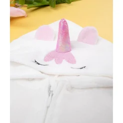 Pelele rosa con capucha de unicornio