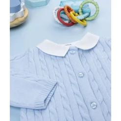 Pelele tricot azul de recién nacido