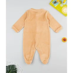Pelele unisex naranja con conejitos para recién nacido