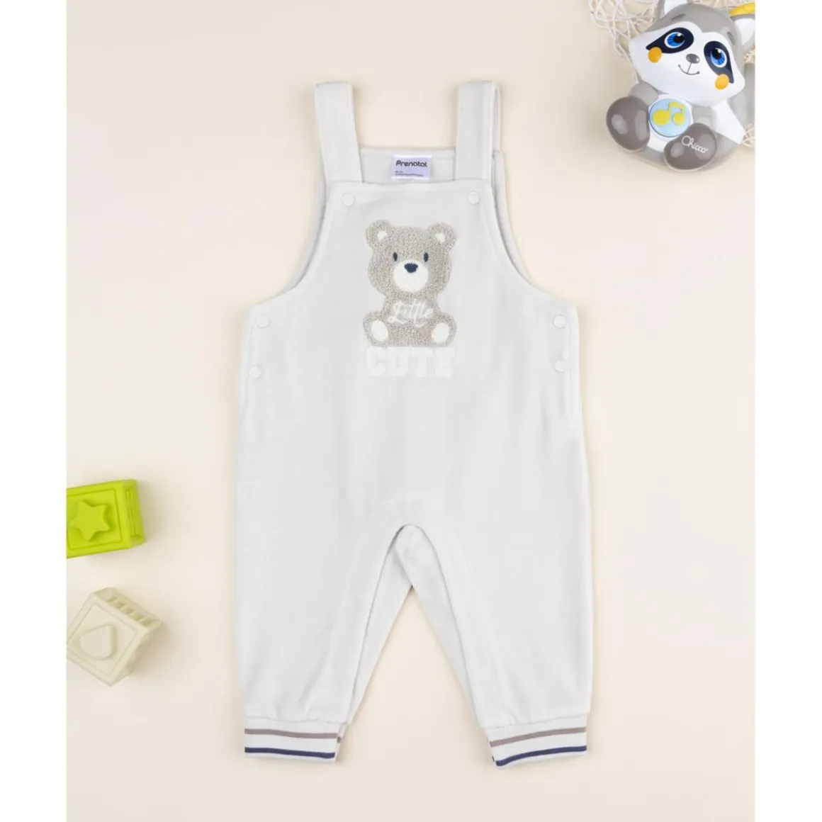 Peto bebé marrón claro con parche osito