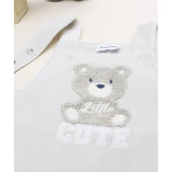 Peto bebé marrón claro con parche osito