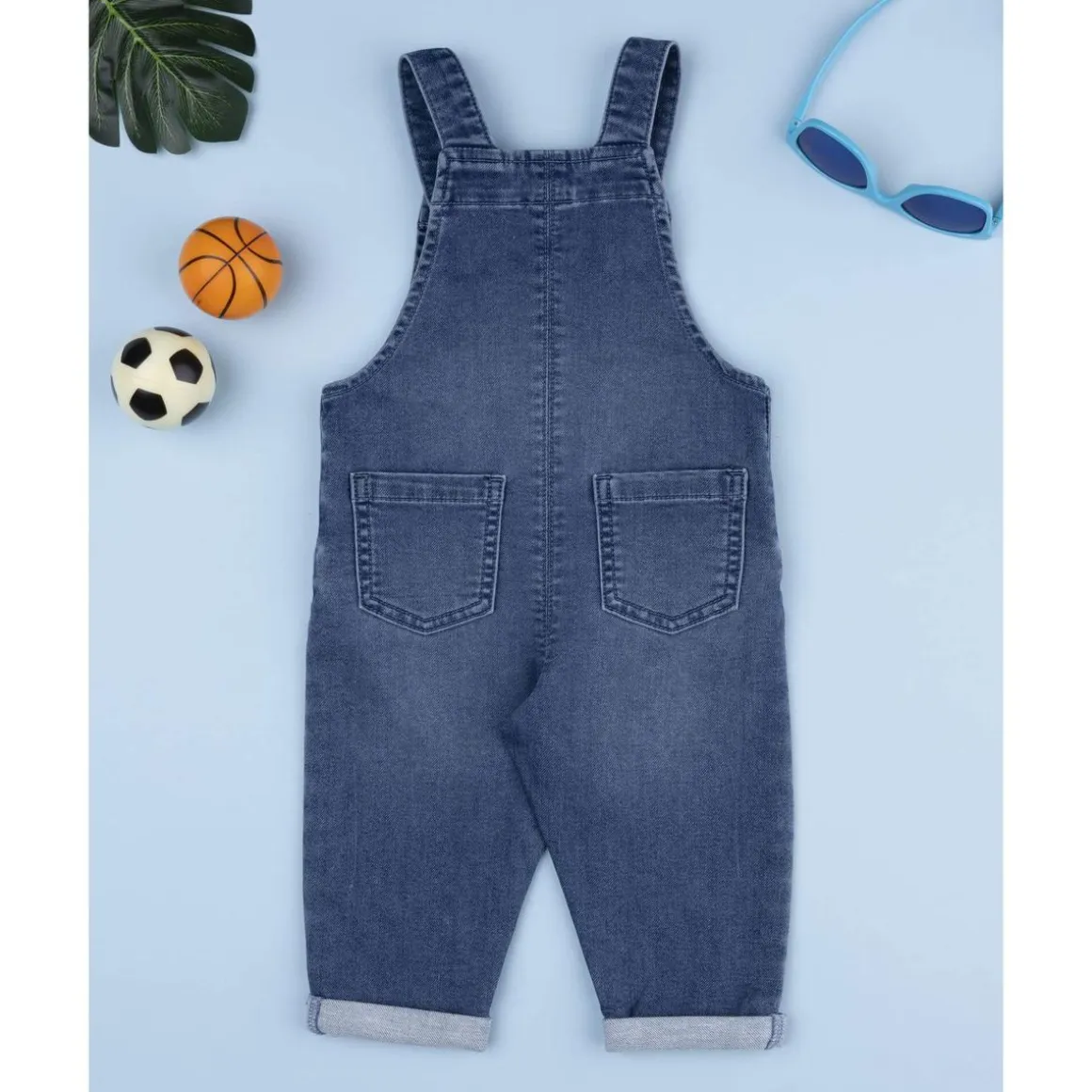 Peto vaquero para niño en denim azul