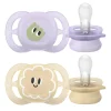Philips Avent - 2 chupetes Ultra Start niña lila y amarillo (0-2m)
