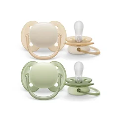 Philips Avent - 2 chupetes ultra suaves 0-6 meses naranja/verde