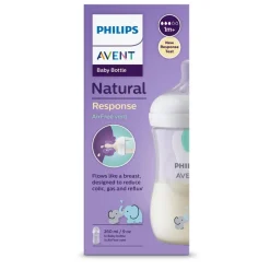 Philips Avent - Biberon elefantes natural response 260ml (1m+)