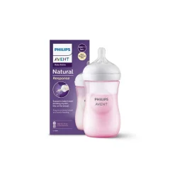 Philips Avent - Biberon natural response rosa 260ml (1m+)