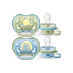 Philips Avent - Chupetes ultra air 0-6 meses azul/verde (2 unidades)
