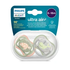 Philips Avent - Chupetes ultra air 6-18 meses verde/gris