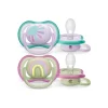 Philips Avent - Chupetes ultra air 0-6 meses verde/rosa