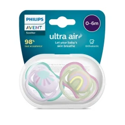 Philips Avent - Chupetes ultra air 0-6 meses verde/rosa