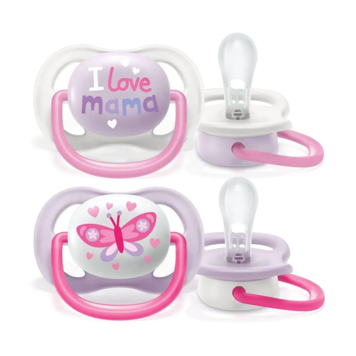 Philips Avent - Pack 2 chupetes ultra air collection 0-6m rosa - Mamá