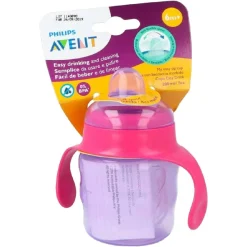 Philips Avent - Vaso rosa 200 ml boquilla blanda +6 meses